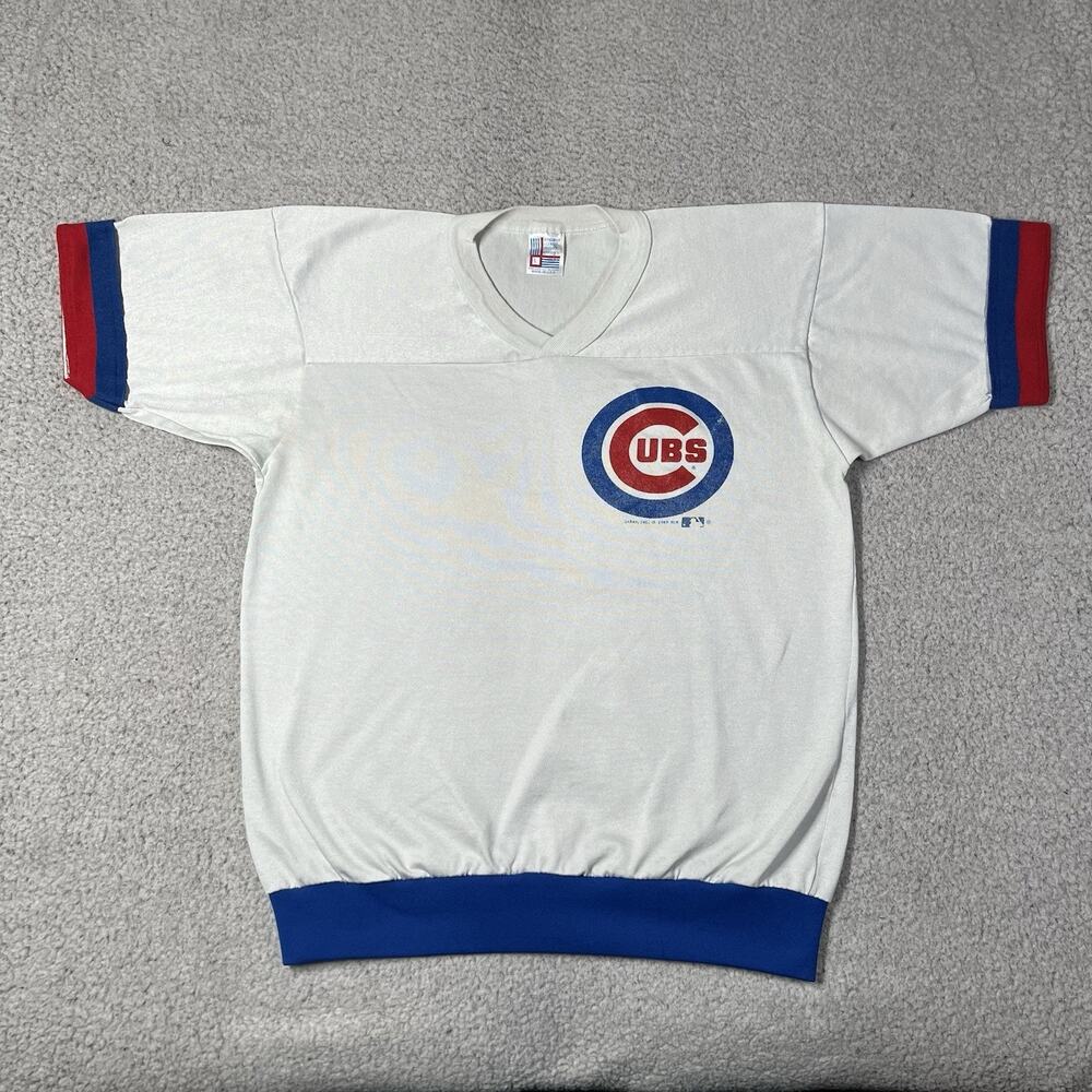 Vintage Chicago Cubs Shirt Mens L Ringer MLB Baseball 80s Garan Made USA